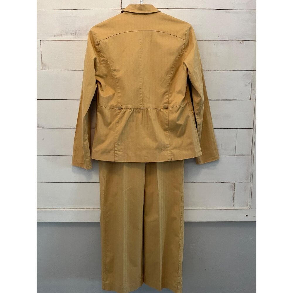 Size 6 JW Junction West Vintage Suit Mustard Gold Lined Western Jacket Pants - Picture 5 of 12